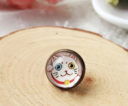 Cartoon Style Cat Alloy Plating Women's Ear Studs