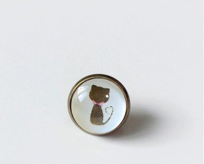 Cartoon Style Cat Alloy Plating Women's Ear Studs