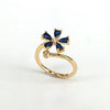 Simple Style Flower Copper Gold Plated Zircon Open Ring 1 Piece