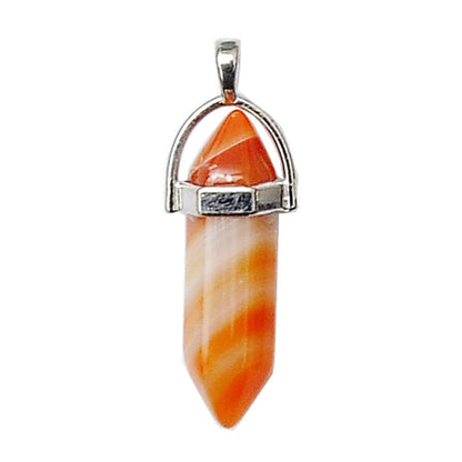 Fashion Geometric Natural Stone Polishing Pendant Necklace