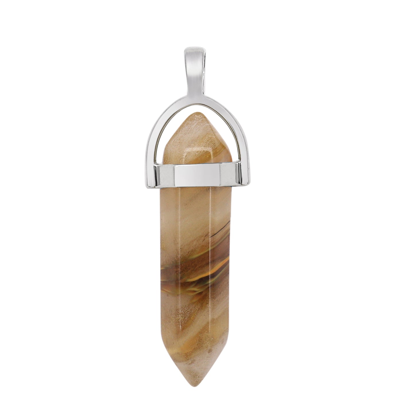 Fashion Geometric Natural Stone Polishing Pendant Necklace