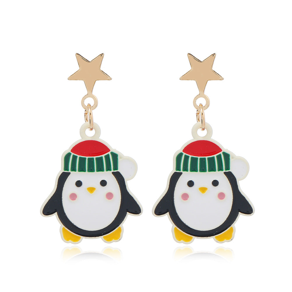 Cute Snowman Alloy Plating Women's Drop Earrings 1 Pair