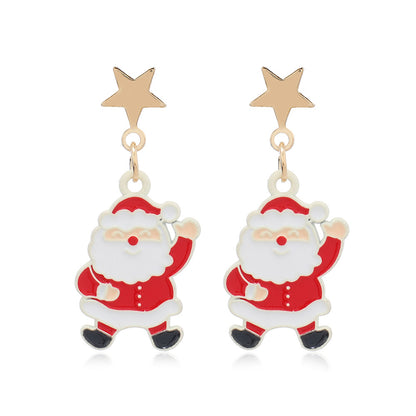 Cute Snowman Alloy Plating Women's Drop Earrings 1 Pair