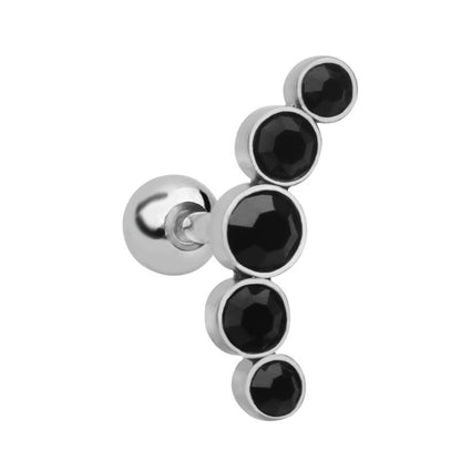 Fashion Geometric Stainless Steel Inlay Artificial Diamond Ear Studs 1 Piece