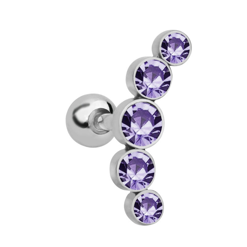 Fashion Geometric Stainless Steel Inlay Artificial Diamond Ear Studs 1 Piece