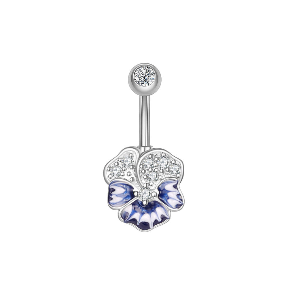 Fashion Butterfly Copper Plating Zircon Belly Ring