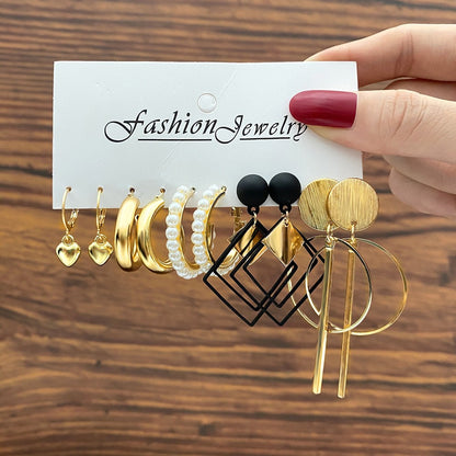 Fashion Round Heart Shape Alloy Plating Inlay Pearl Women's Drop Earrings 1 Set