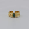 Fashion Geometric Titanium Steel Plating Natural Stone Shell Open Ring