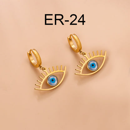 Fashion Eye Stainless Steel Plating Earrings 1 Pair