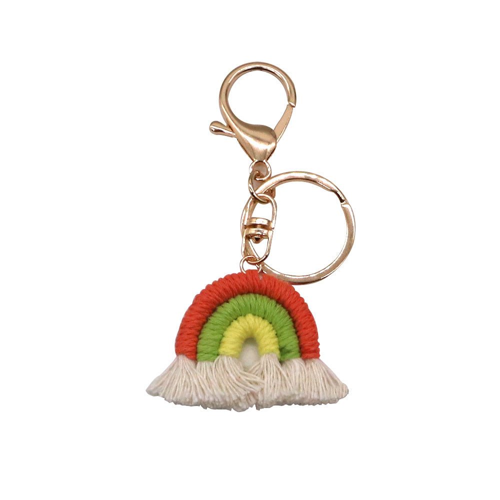 Fashion Rainbow Metal Tassel Bag Pendant Keychain