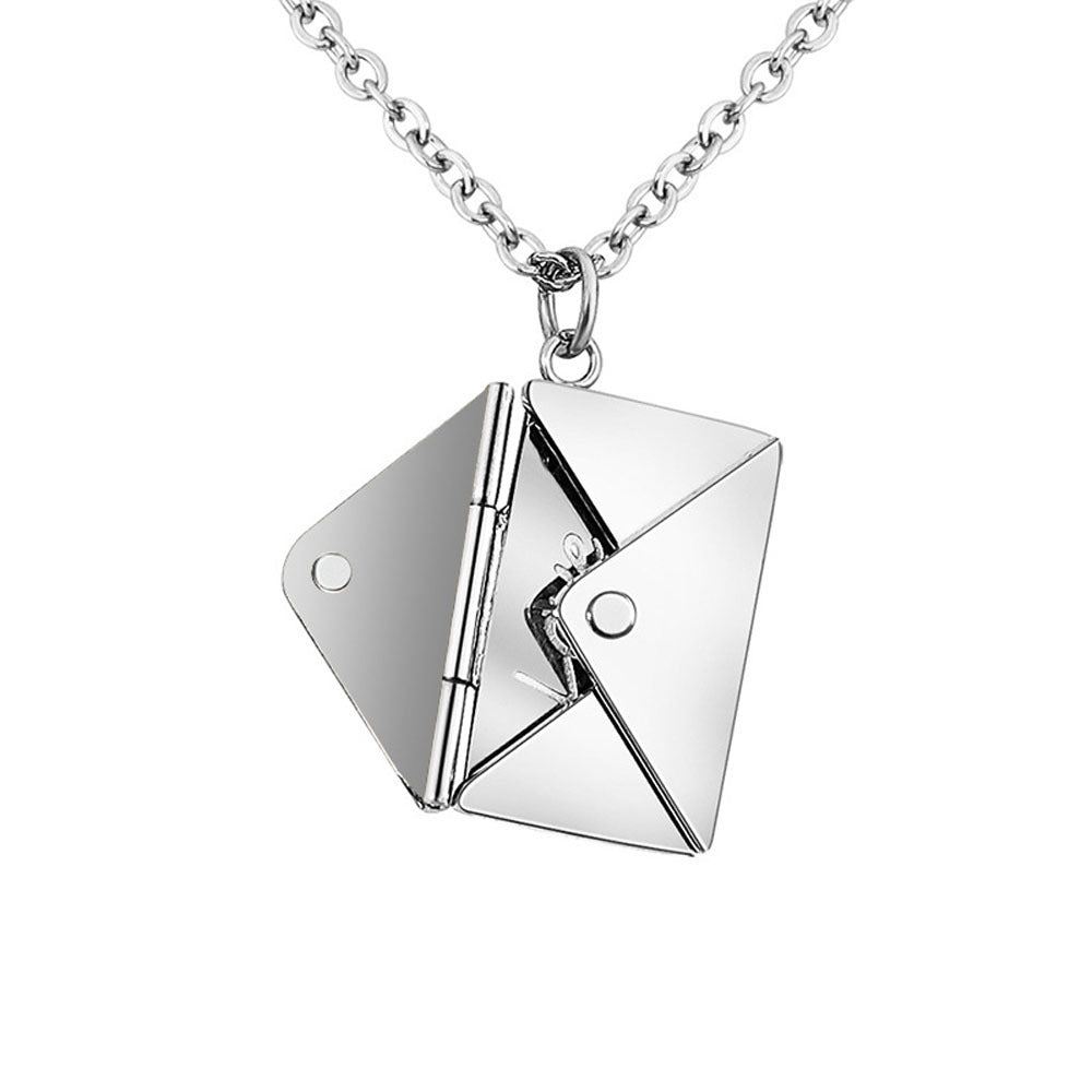 Fashion Envelope Stainless Steel Titanium Steel Plating Pendant Necklace