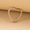 Fashion Moon Heart Shape Stainless Steel Inlay Zircon Nose Ring 1 Piece