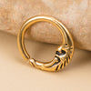 Fashion Moon Heart Shape Stainless Steel Inlay Zircon Nose Ring 1 Piece