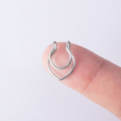 Simple Style Solid Color Stainless Steel Nose Ring 1 Piece