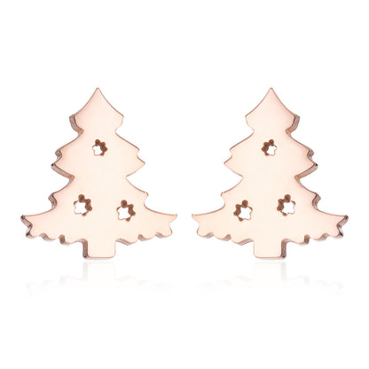 Fashion Christmas Tree Stainless Steel Ear Studs 1 Pair