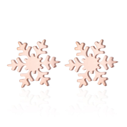 Fashion Snowflake Stainless Steel Plating Ear Studs 1 Pair