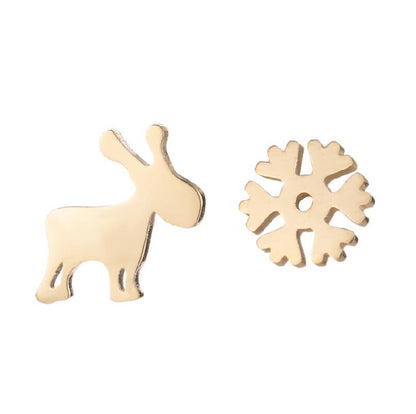 Fashion Snowflake Stainless Steel Plating Ear Studs 1 Pair