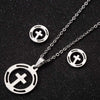 1 Set Fashion Geometric Titanium Steel Plating Earrings Necklace