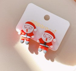 Fashion Christmas Tree Snowman Elk Arylic Women's Ear Clips 1 Pair