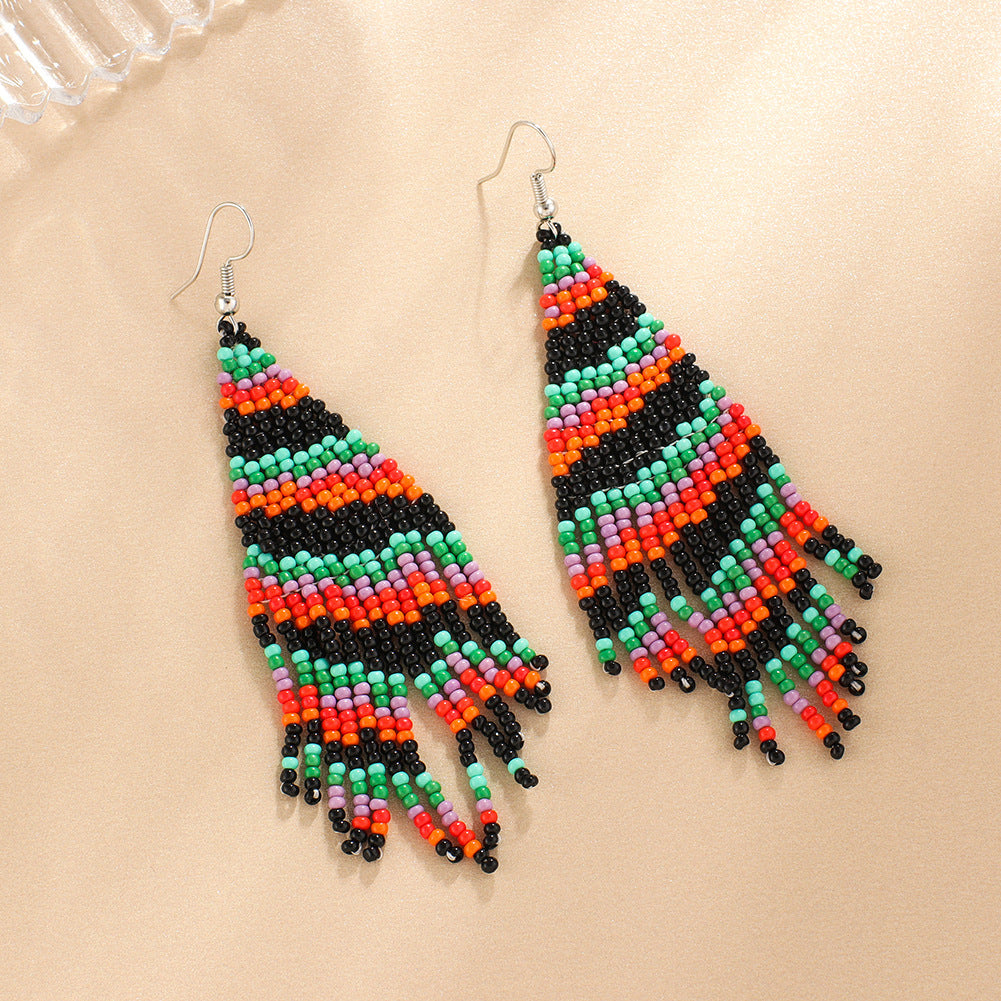 Simple Style Christmas Tree Santa Claus Seed Bead Women's Drop Earrings 1 Pair