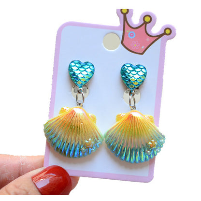 Fashion Mermaid Shell Resin 1 Pair