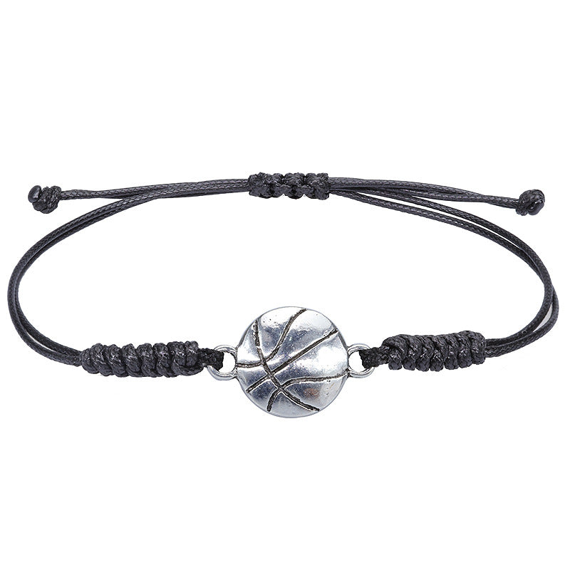 Retro Basketball Football Alloy Rope Unisex Bracelets 1 Piece