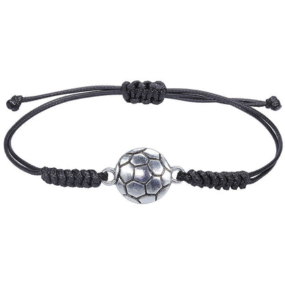 Retro Basketball Football Alloy Rope Unisex Bracelets 1 Piece