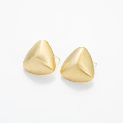 Simple Style C Shape Triangle Heart Shape Metal Copper Gold Plated Silver Plated Hoop Earrings 1 Pair