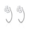 Simple Style Four Leaf Clover Heart Shape Butterfly Silver Ear Studs 1 Pair