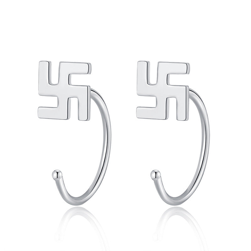 Simple Style Four Leaf Clover Heart Shape Butterfly Silver Ear Studs 1 Pair