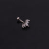Ear Cartilage Rings & Studs Lady Flower 316 Stainless Steel  Copper Inlaid Zircon