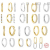 Fashion Round Silver Inlaid Zircon Earrings 1 Pair