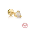 Fashion Square Water Droplets Paw Print Silver Inlay Zircon Ear Studs 1 Piece