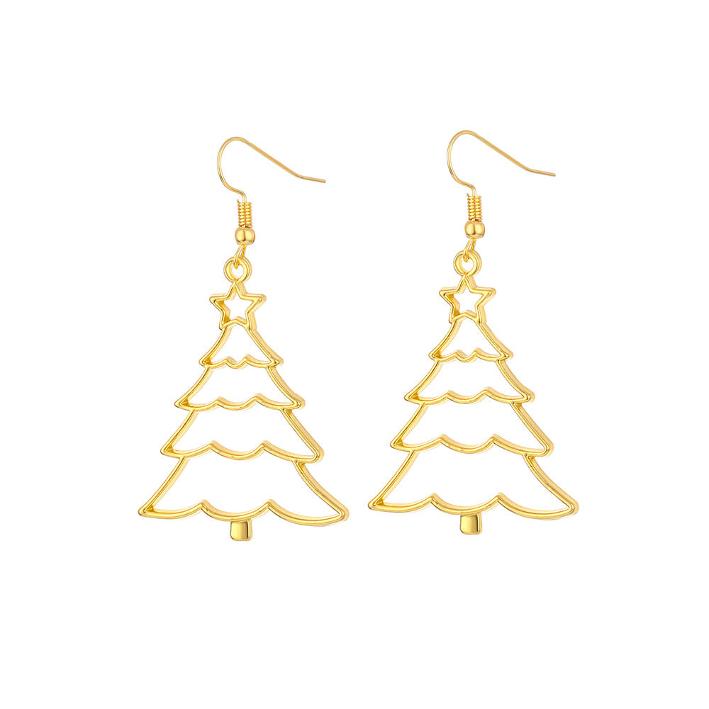 1 Pair Fashion Christmas Tree Santa Claus Bell Plating Alloy Earrings