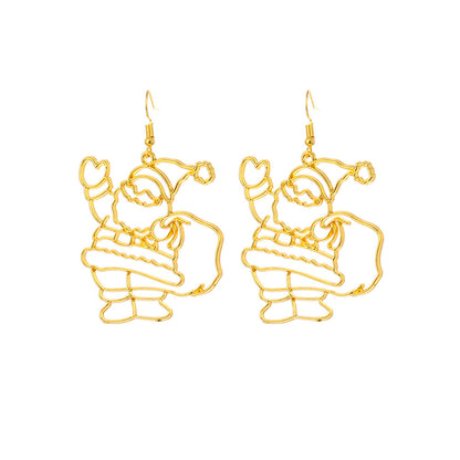 1 Pair Fashion Christmas Tree Santa Claus Bell Plating Alloy Earrings