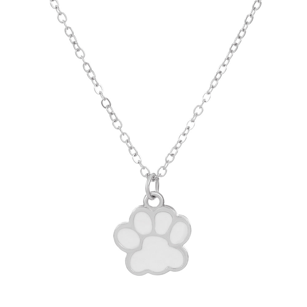 Simple Style Dog's Paw Alloy Enamel Women's Necklace