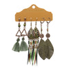 3 Pairs Bohemian Geometric Alloy Tassel Women's Earrings