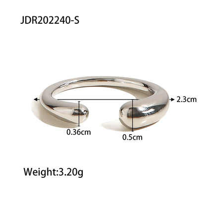 Wholesale Jewelry Fashion Geometric Solid Color 316 Stainless Steel  Plating Open Ring