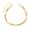 Simple Style Round Copper Gold Plated Zircon Bracelets 1 Piece