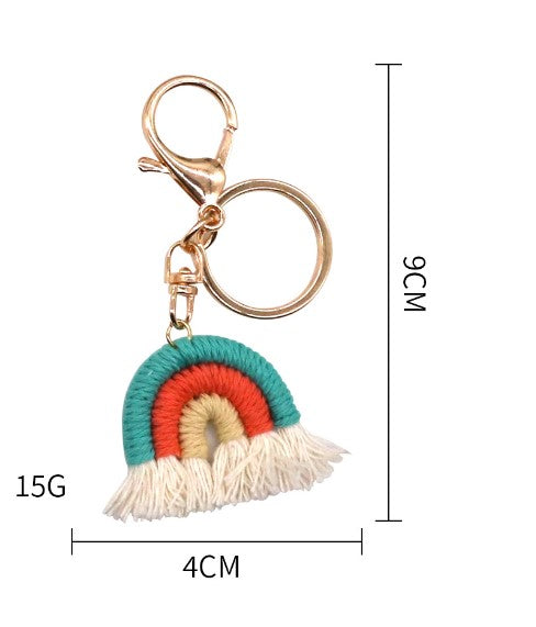 Fashion Rainbow Metal Tassel Bag Pendant Keychain