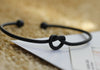 Fashion Heart Shape Bow Knot Metal Women's Bangle 1 Piece