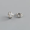 Fashion Heart Shape Sterling Silver Ear Studs 1 Pair