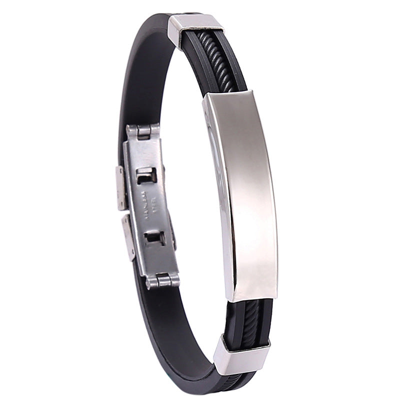 Fashion Solid Color Titanium Steel Polishing Bangle 1 Piece