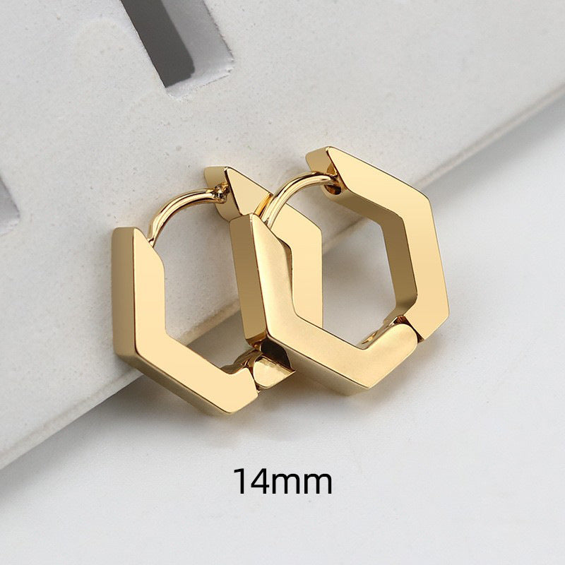 1 Piece Simple Style Geometric Plating Stainless Steel Earrings