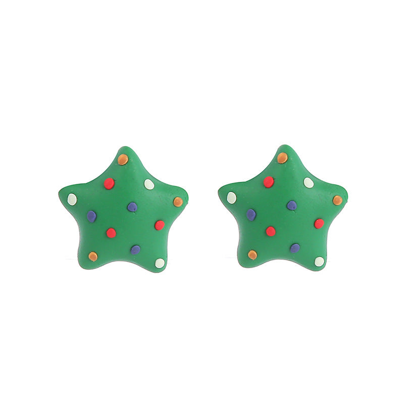 Fashion Santa Claus Snowman Snowflake Soft Clay Women's Ear Studs 1 Pair