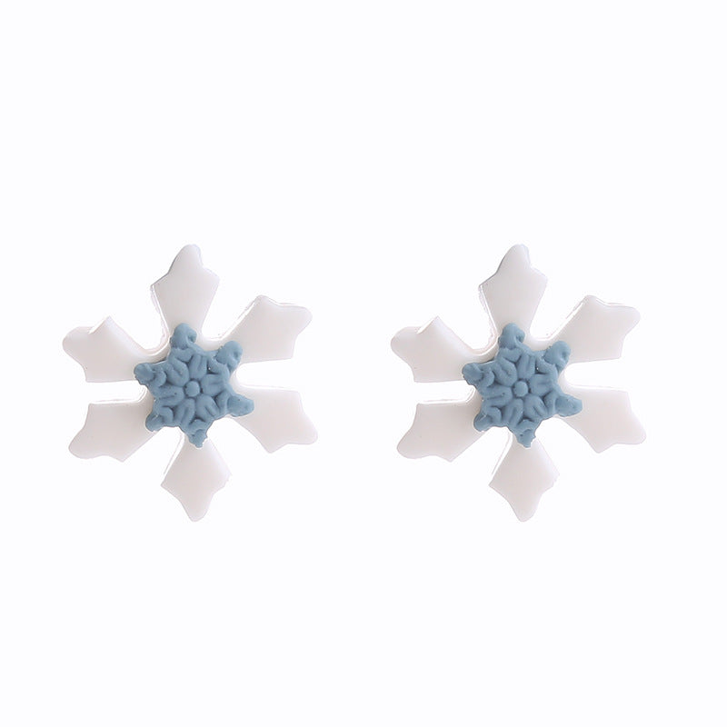 Fashion Santa Claus Snowman Snowflake Soft Clay Women's Ear Studs 1 Pair