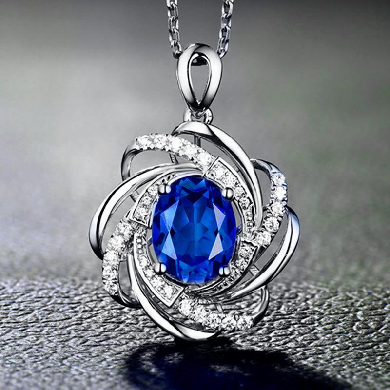 Glam Flower Alloy Plating Artificial Crystal Rhinestones Women'S Pendant Necklace