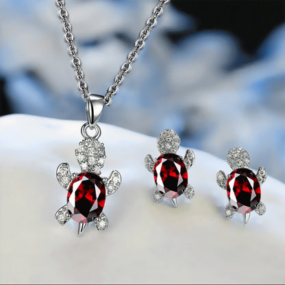 Luxurious Tortoise Alloy Plating Artificial Diamond Women's Earrings Necklace