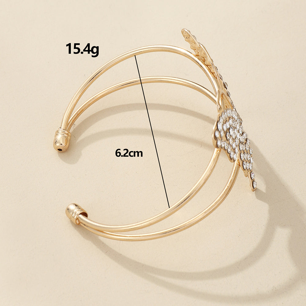 Elegant Butterfly Metal Plating Artificial Crystal Women's Bangle 1 Piece