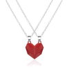 Fashion Heart Shape Alloy Plating Couple Pendant Necklace 2 Pieces